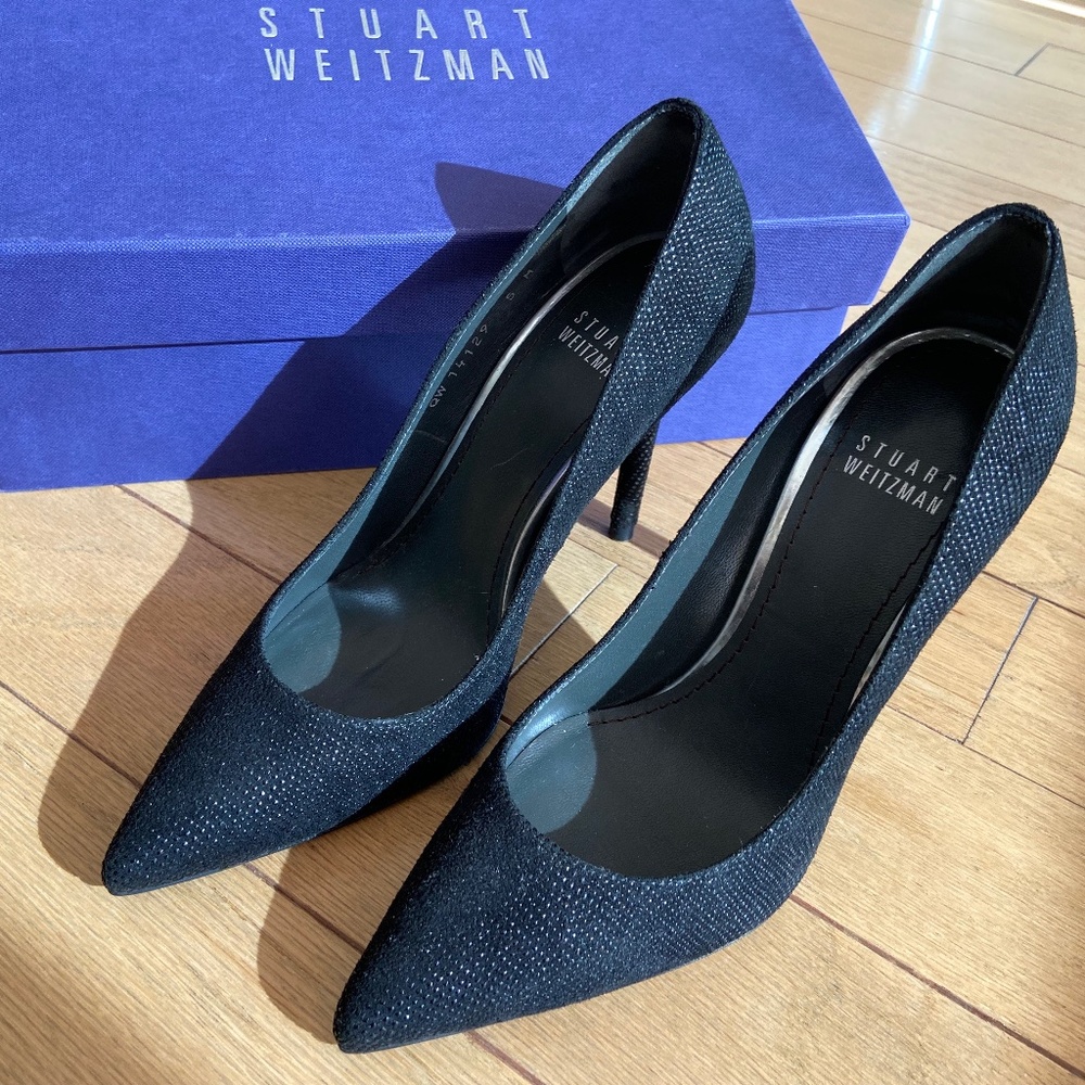Stuart Weitzman Nouveau Black Goose Bump Nappa